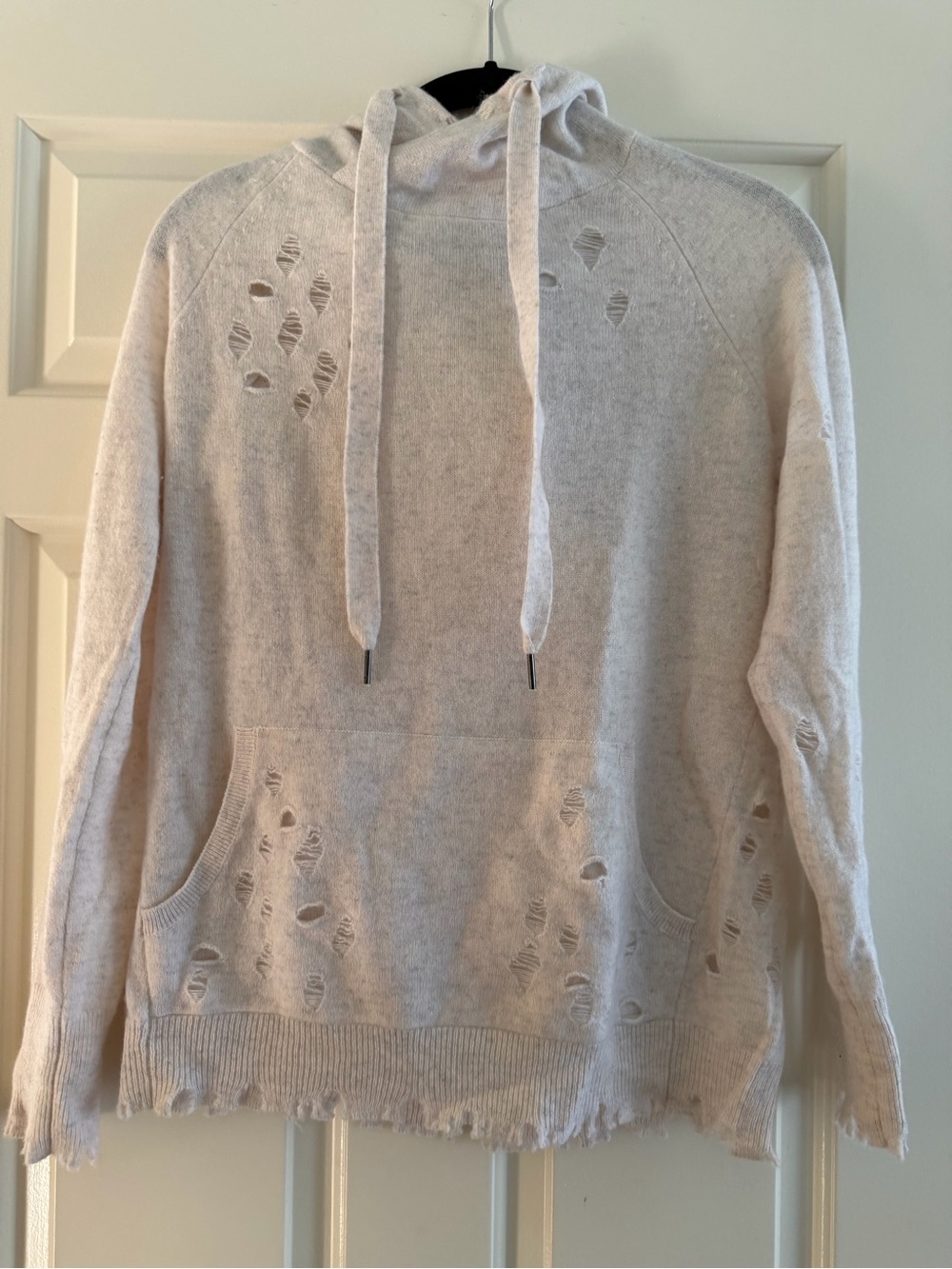Aqua Cashmere Distressed Sweater